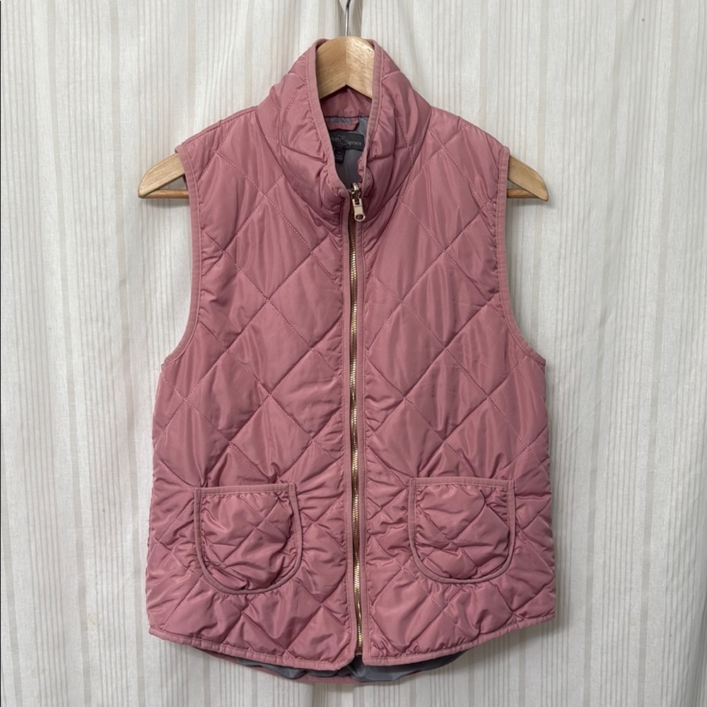 Market & Spruce Wilco Solid Quilted Pink & Gray Vest